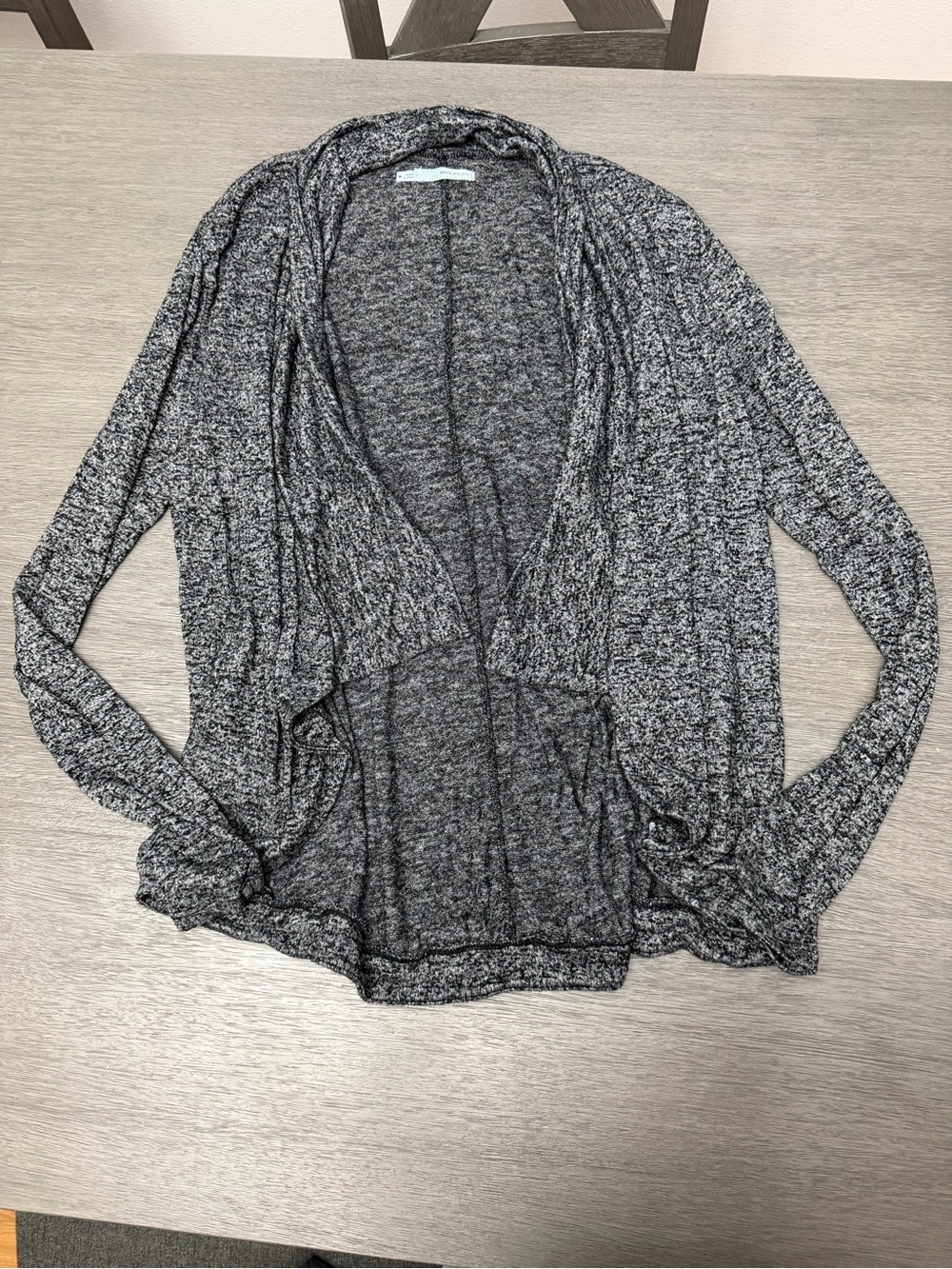 Maurices Open-Front Draped Cardigan - Charcoal Heather